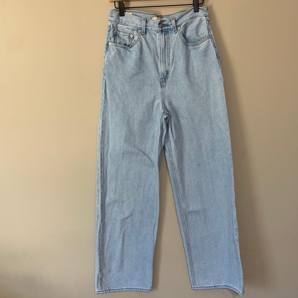 Levi's Premium Big E High Loose Wide Leg Cotton/Hemp Jeans Light Wash Size 28